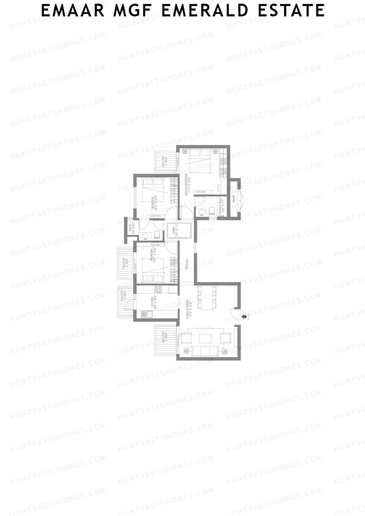 Emaar MGF Emerald Estate Tower G Unit 4 Floor Plan