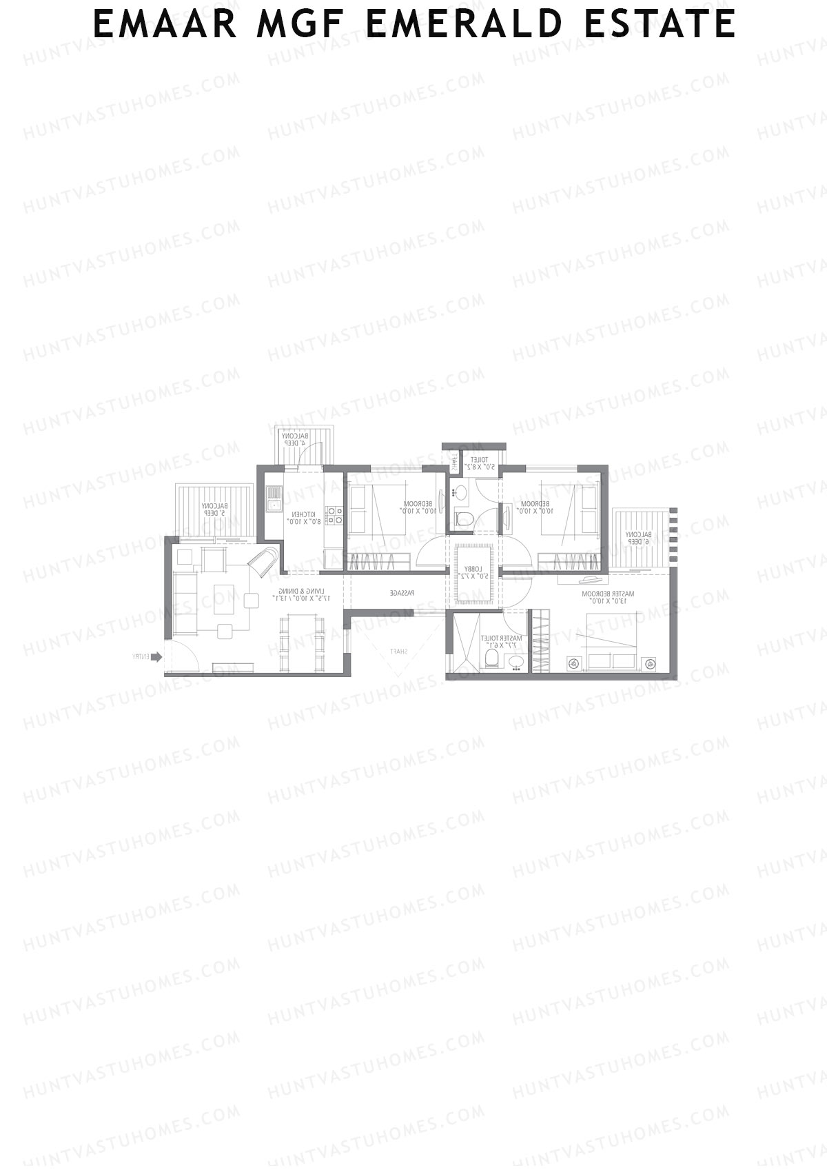 Emaar MGF Emerald Estate Tower H Unit 2 Floor Plan