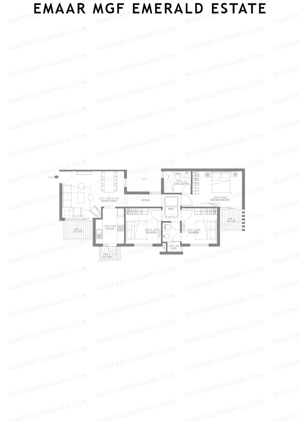 Emaar MGF Emerald Estate Tower H Unit 3 Floor Plan