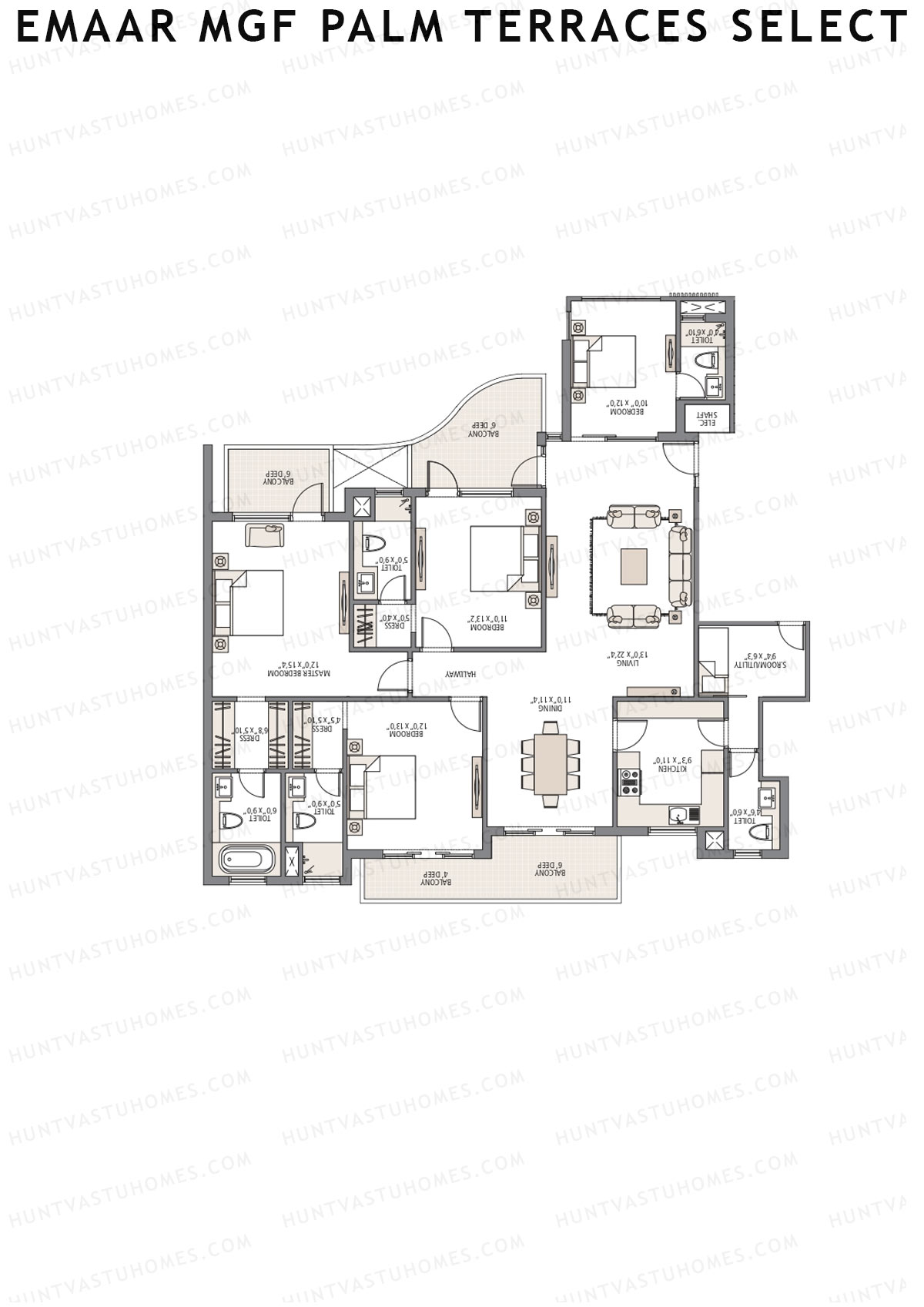 Emaar MGF Palm Terraces Select Tower 11 Unit 2 Floor Plan