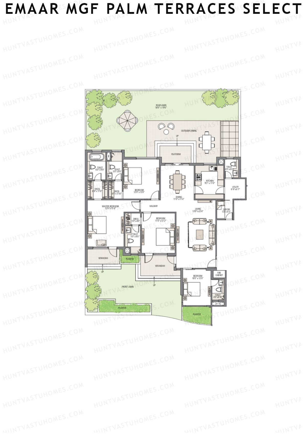 Emaar MGF Palm Terraces Select Tower 2 Unit 1 Floor Plan