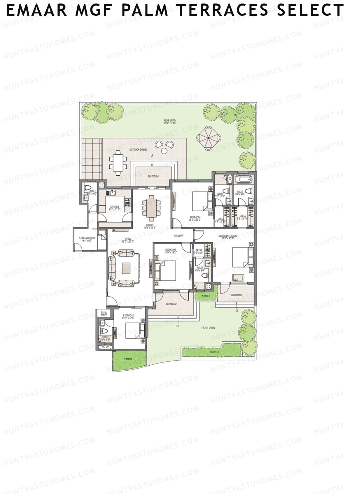 Emaar MGF Palm Terraces Select Tower 2 Unit 2 Floor Plan