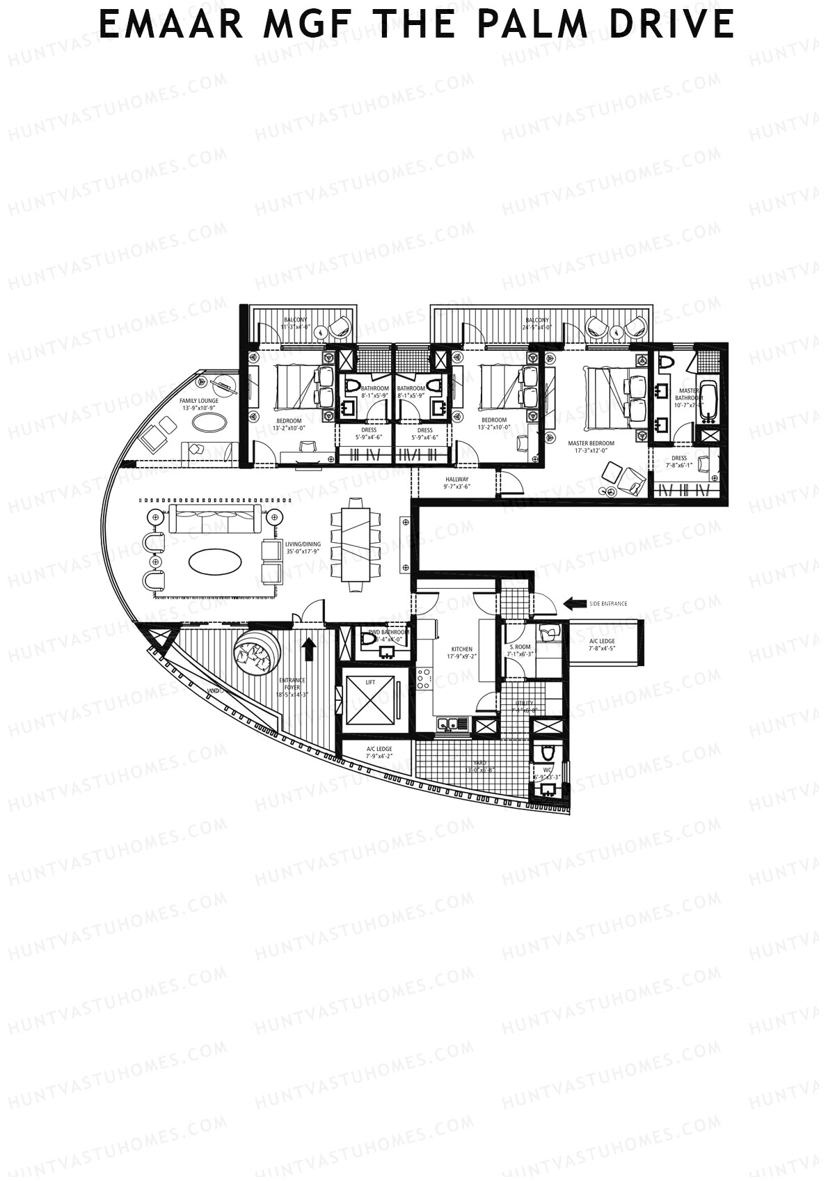 Emaar MGF The Palm Drive Tower E Unit 1 Floor Plan