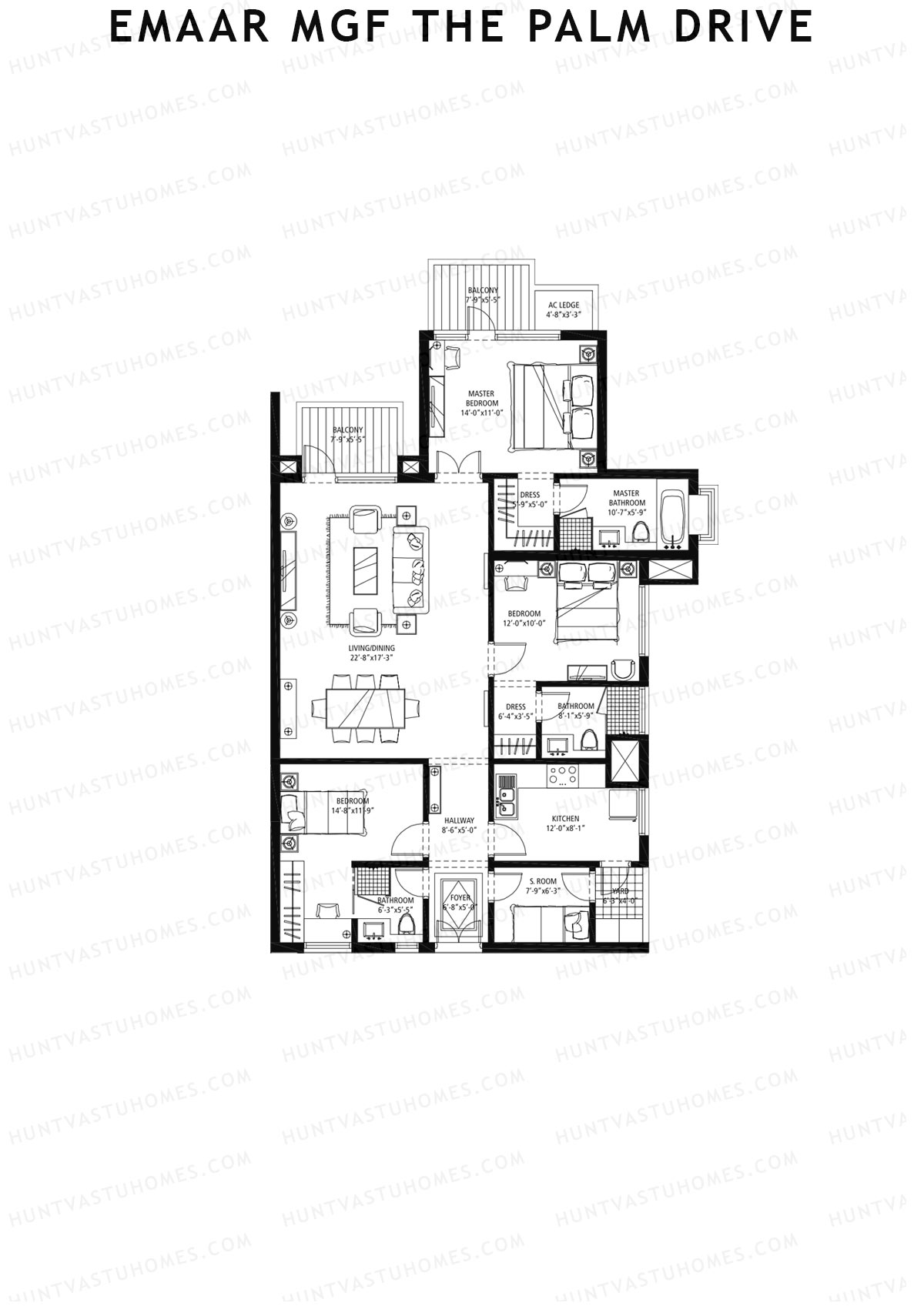 Emaar MGF The Palm Drive Tower G Unit 2 Floor Plan