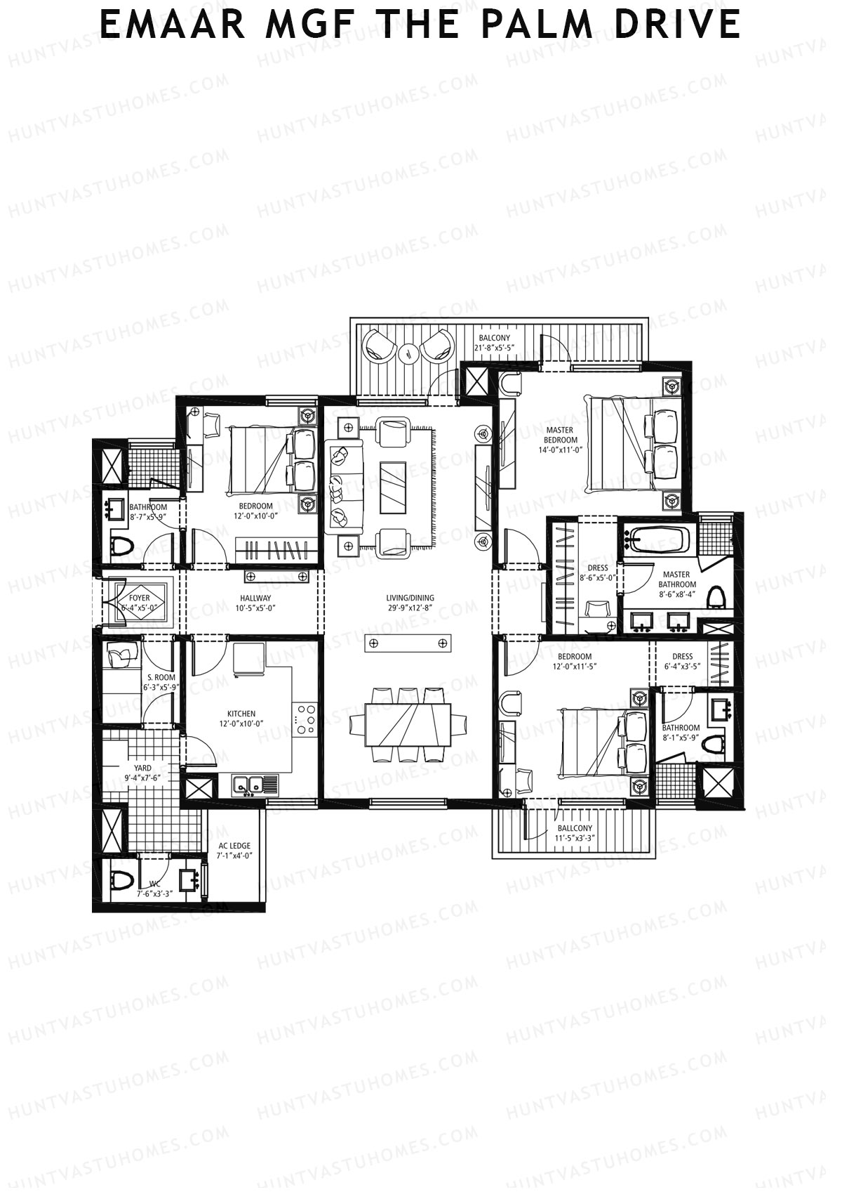 Emaar MGF The Palm Drive Tower G Unit 3 Floor Plan