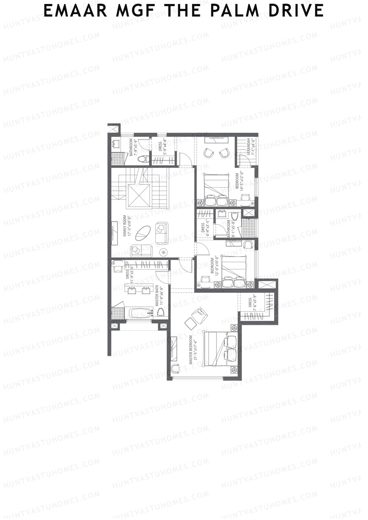 Emaar MGF The Palm Drive Tower G Unit 4 Type (Penthouse) Floor Plan