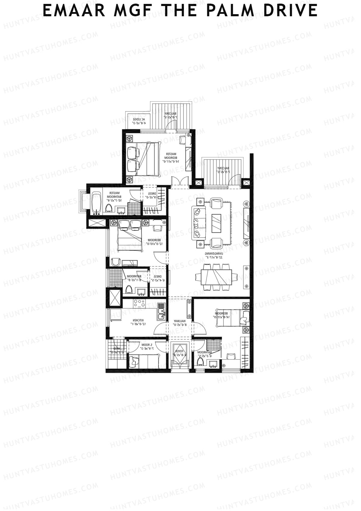 Emaar MGF The Palm Drive Tower H Unit 1 Floor Plan