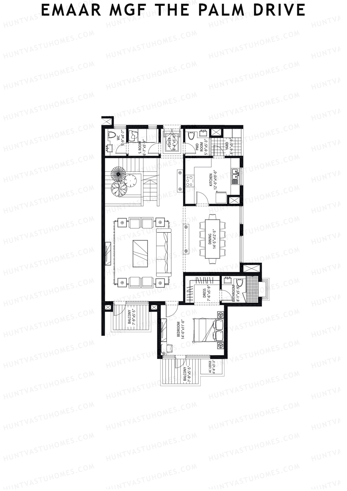 Emaar MGF The Palm Drive Tower H Unit 4 Type (Penthouse) Floor Plan