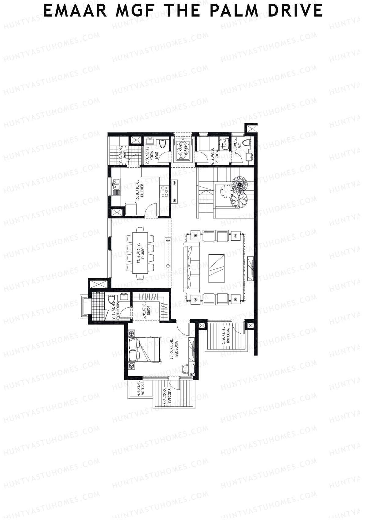 Emaar MGF The Palm Drive Tower H Unit 5 Type (Penthouse) Floor Plan