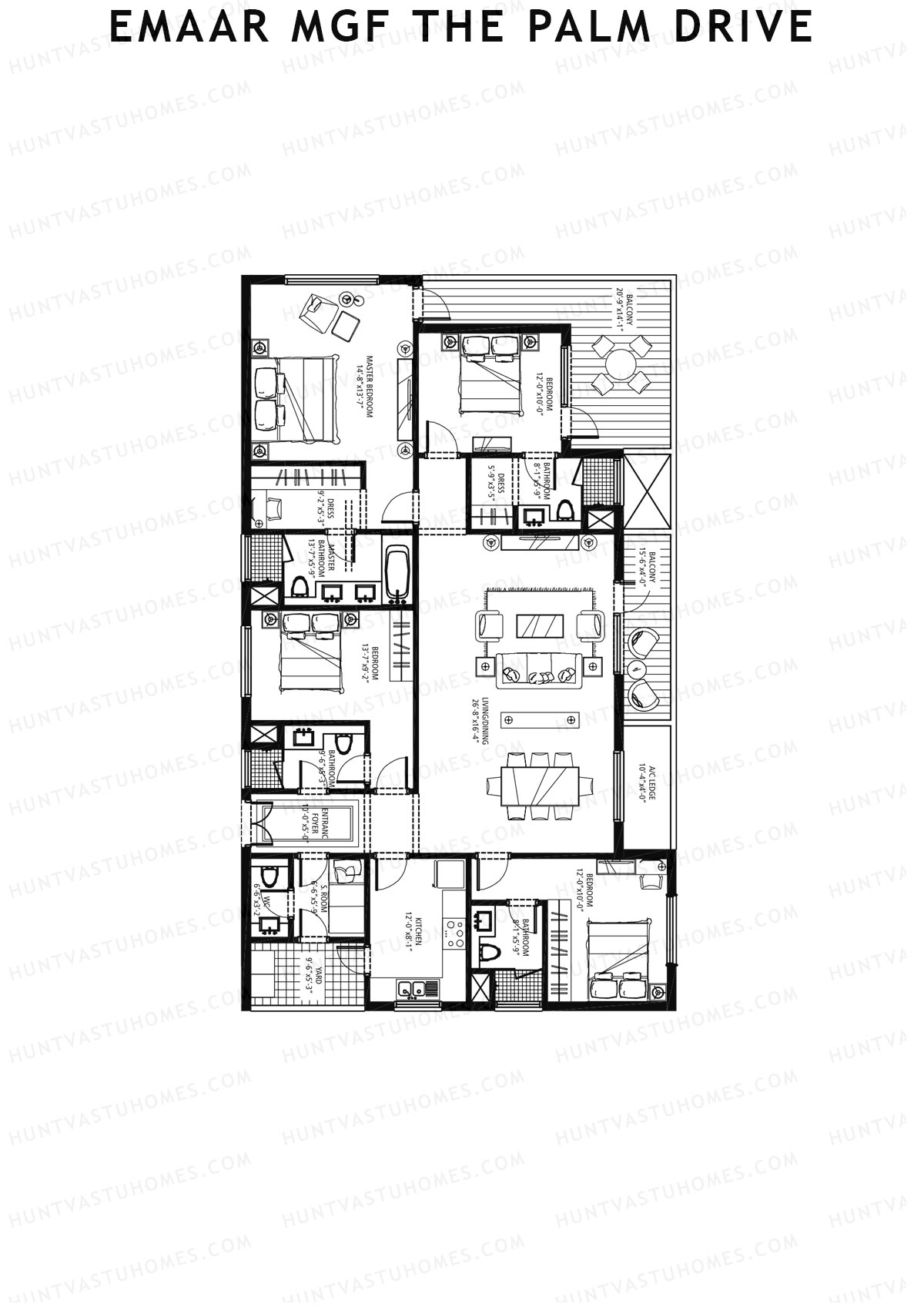 Emaar MGF The Palm Drive Tower J Unit 1 Floor Plan