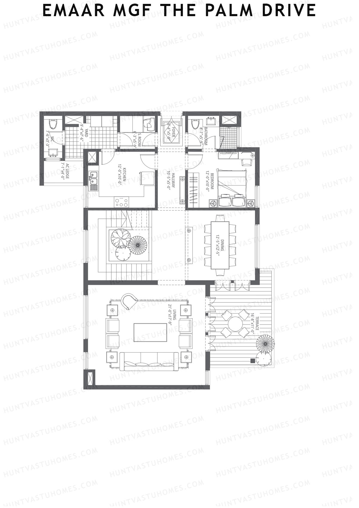 Emaar MGF The Palm Drive Tower K Unit 3 Type (Penthouse) Floor Plan