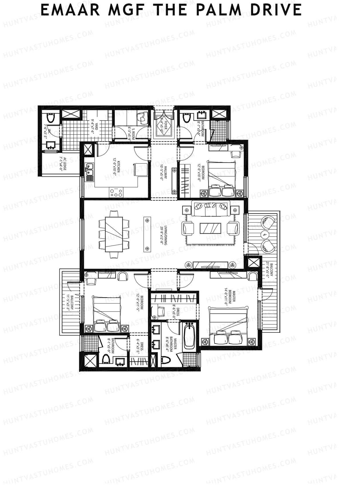 Emaar MGF The Palm Drive Tower M Unit 3 Floor Plan