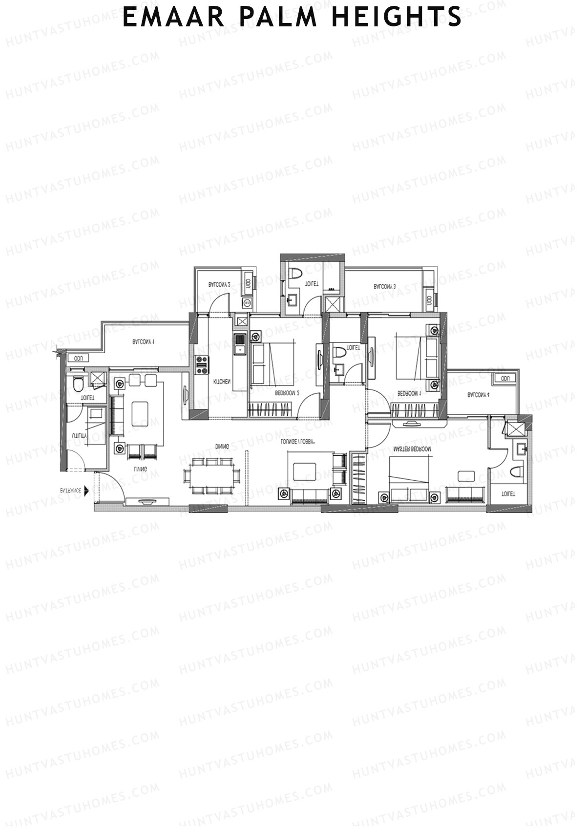 Emaar Palm Heights Tower C Unit 1 Floor Plan