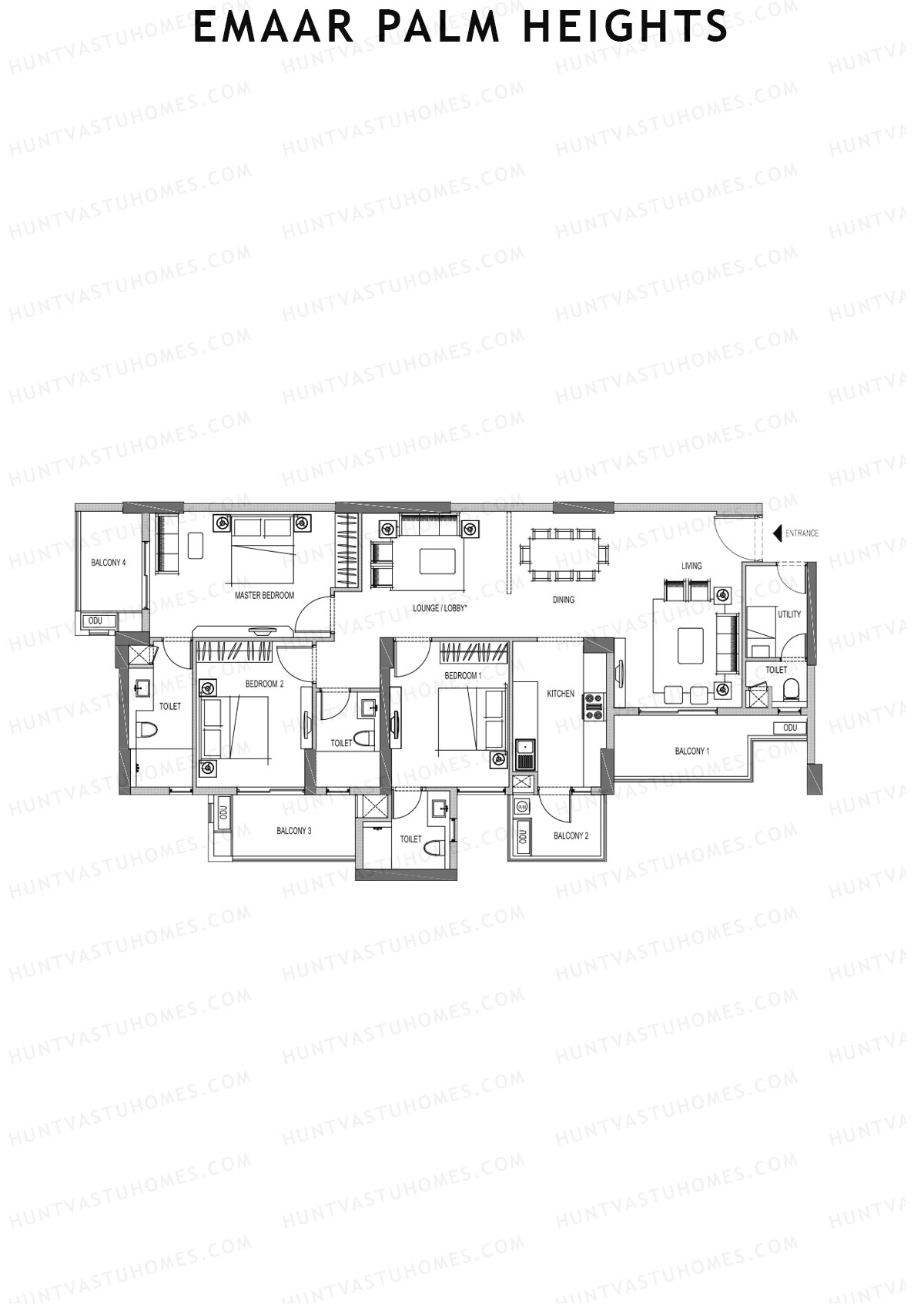 Emaar Palm Heights Tower C Unit 3 Floor Plan