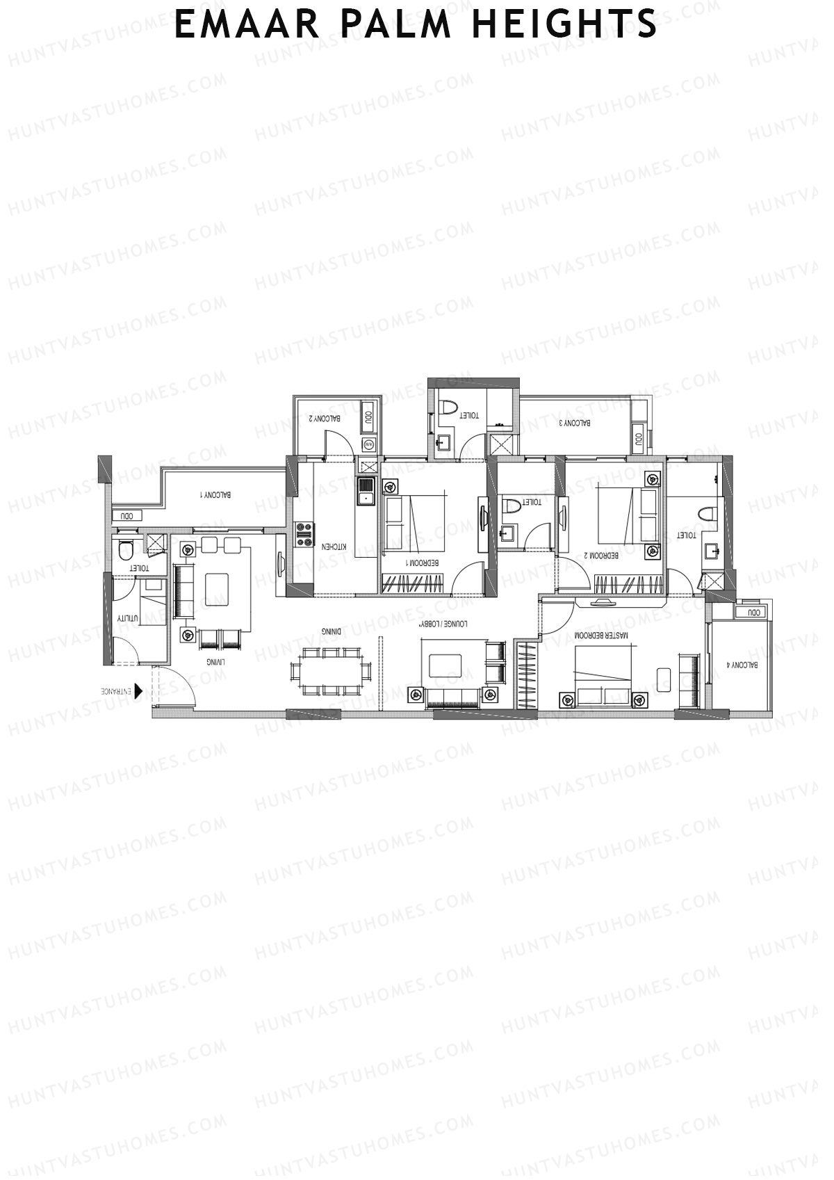 Emaar Palm Heights Tower D Unit 1 Floor Plan