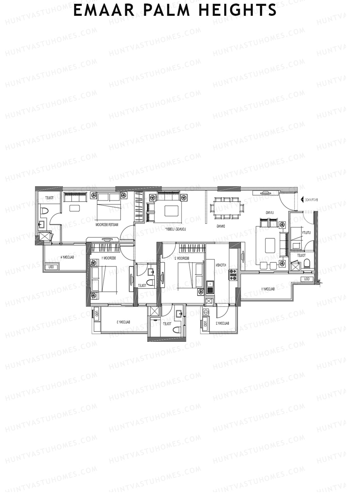 Emaar Palm Heights Tower D Unit 3 Floor Plan