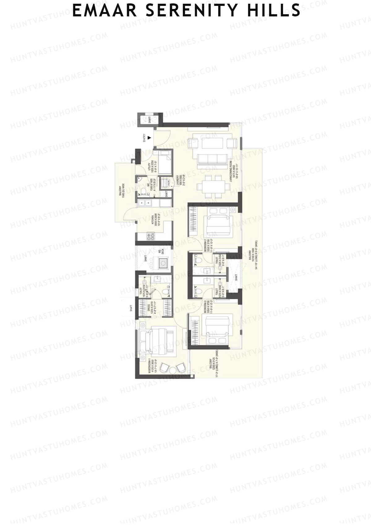 Emaar Serenity Hills Tower A Unit 2 (Type 4) Floor Plan