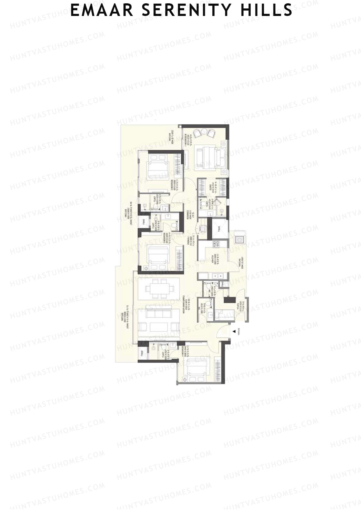 Emaar Serenity Hills Tower A Unit 4 (Type 3) Floor Plan