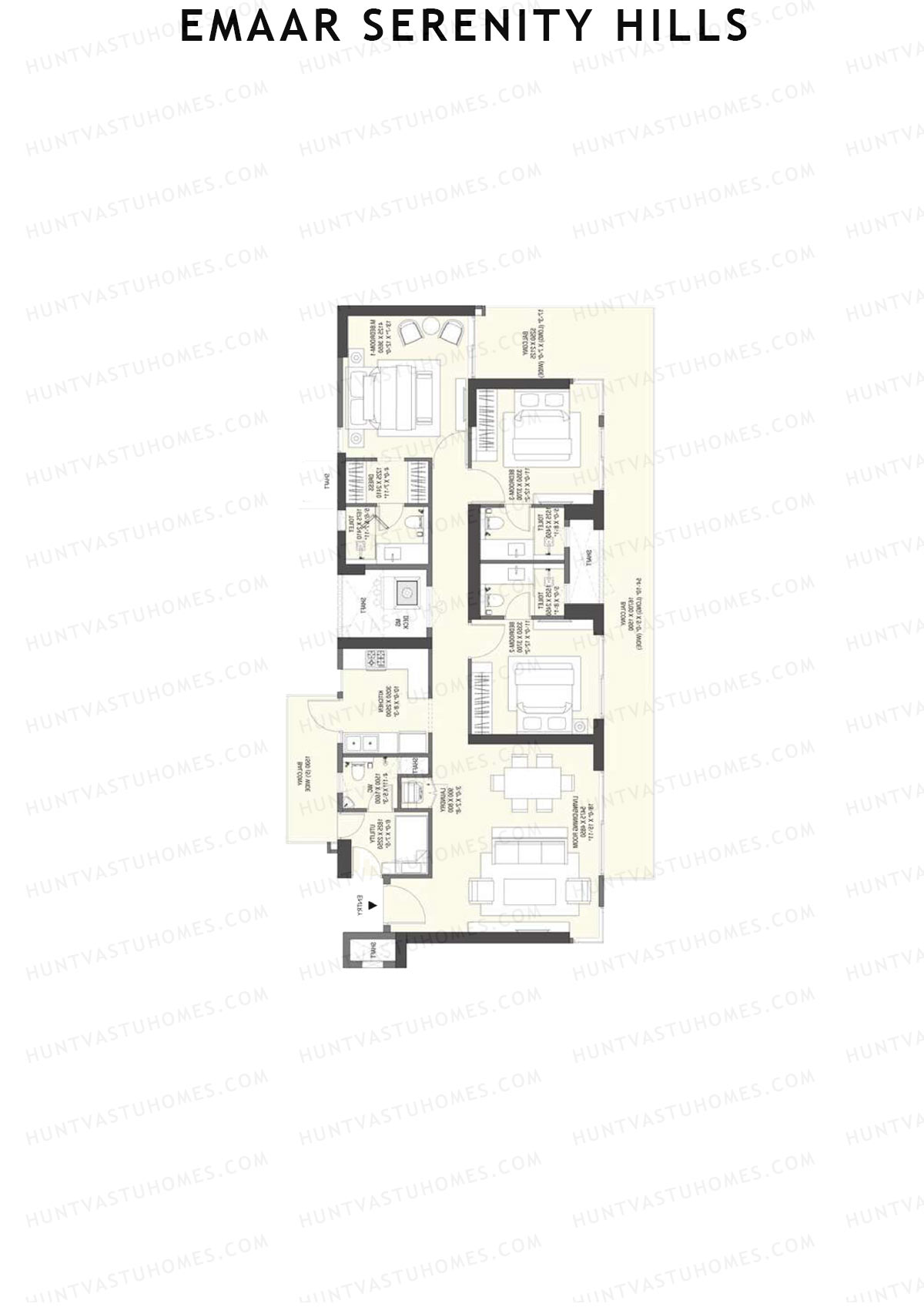 Emaar Serenity Hills Tower C Unit 1 (Type 4) Floor Plan