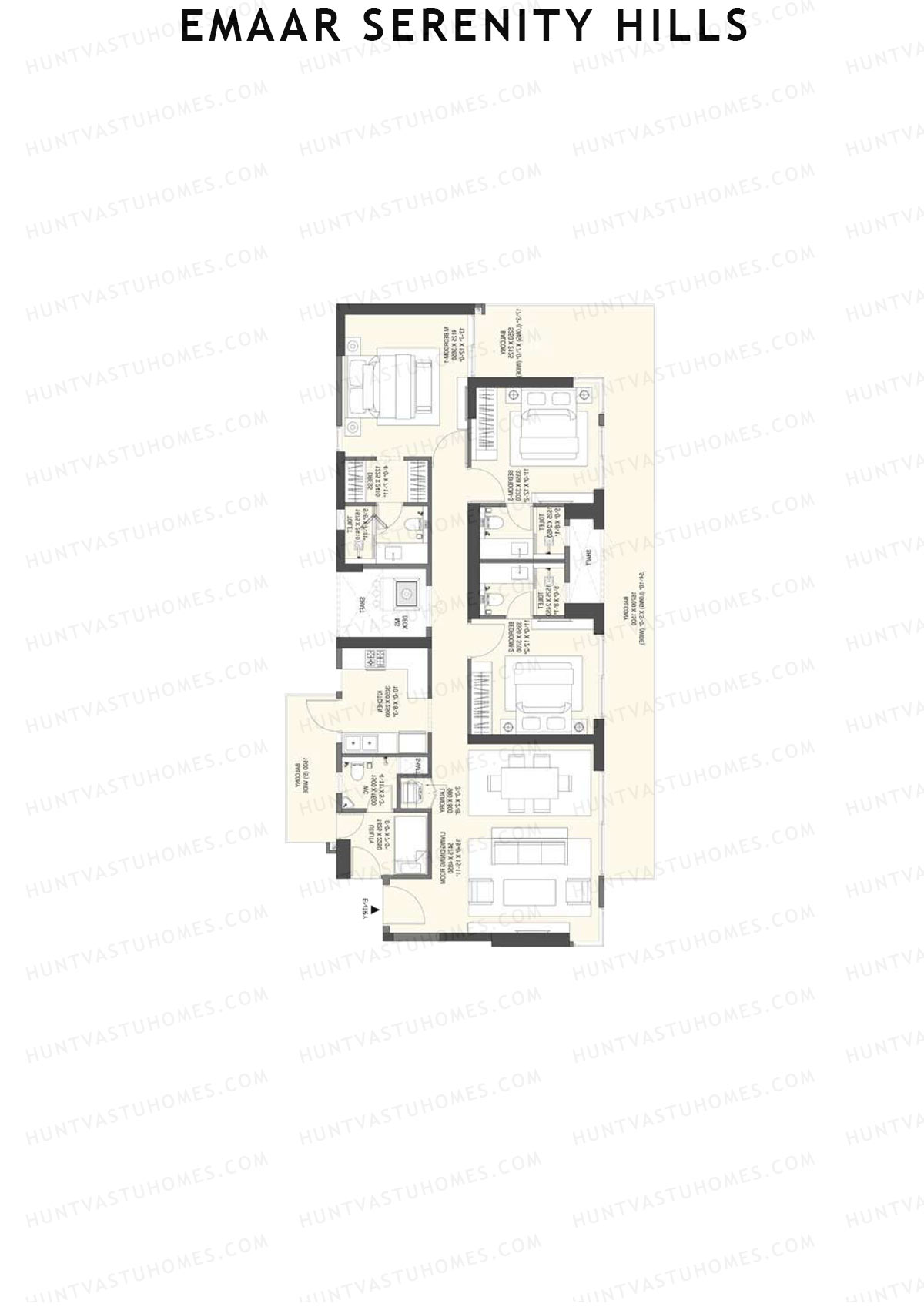 Emaar Serenity Hills Tower D Unit 1 (Type 5) Floor Plan