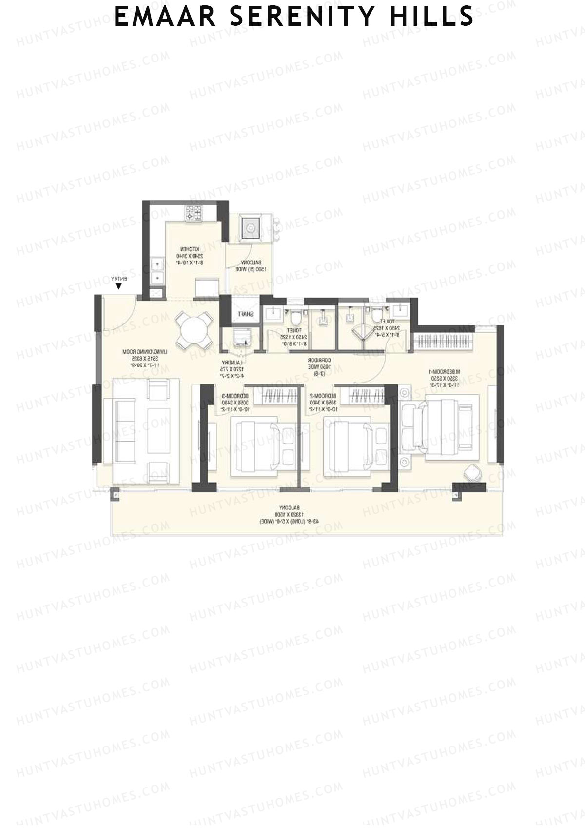 Emaar Serenity Hills Tower G Unit 1 (Type 3) Floor Plan
