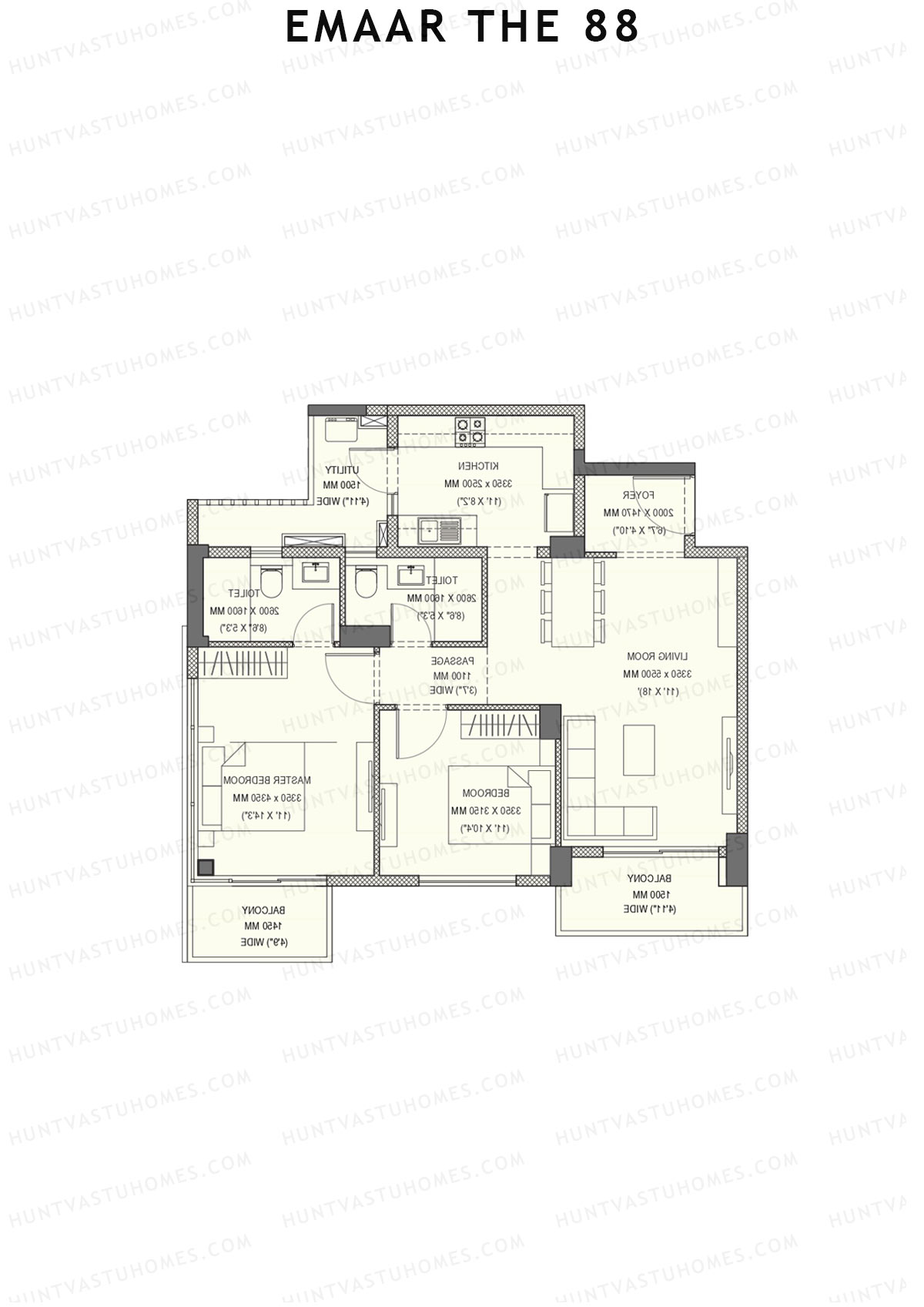 Emaar the 88 Tower 2 Unit C (Type 4) Floor Plan