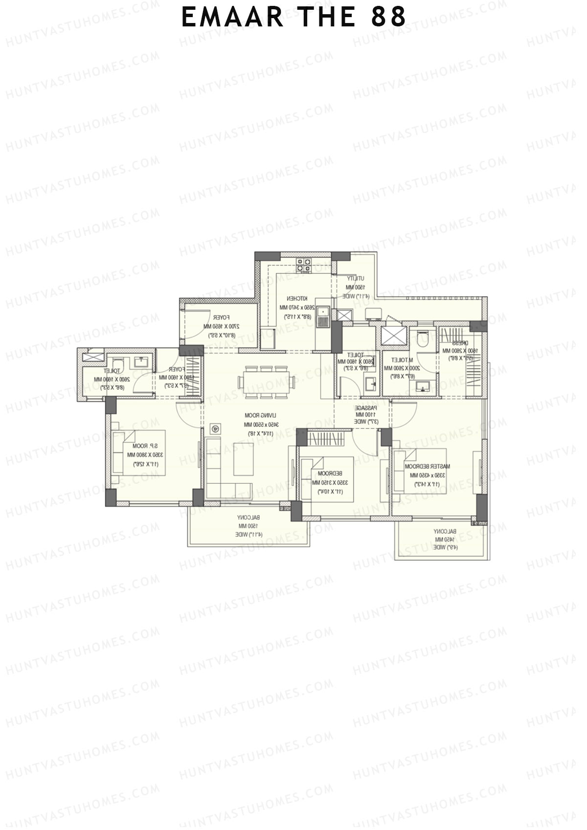 Emaar the 88 Tower 2 Unit D Floor Plan