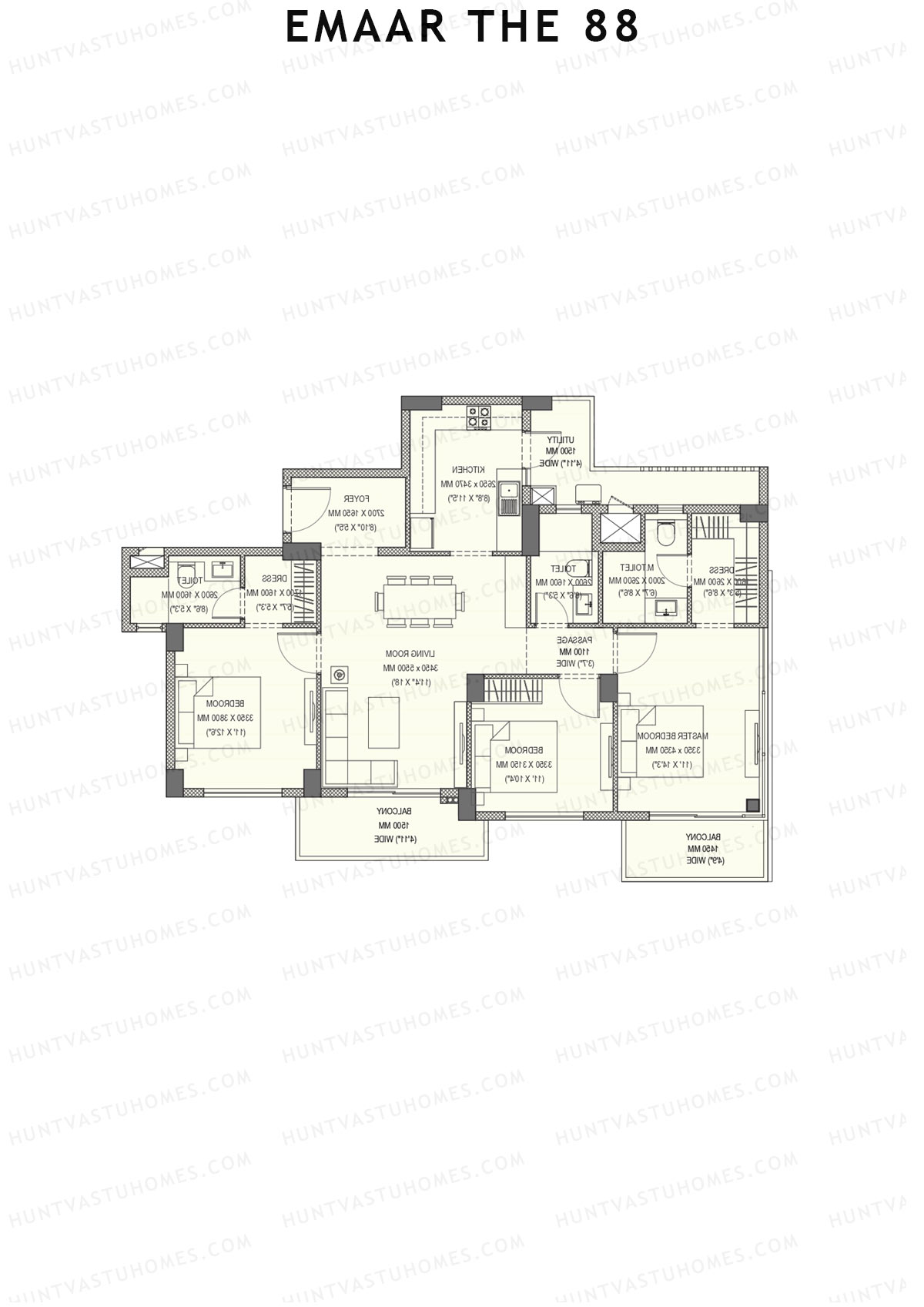 Emaar the 88 Tower 2 Unit D (Type 2) Floor Plan