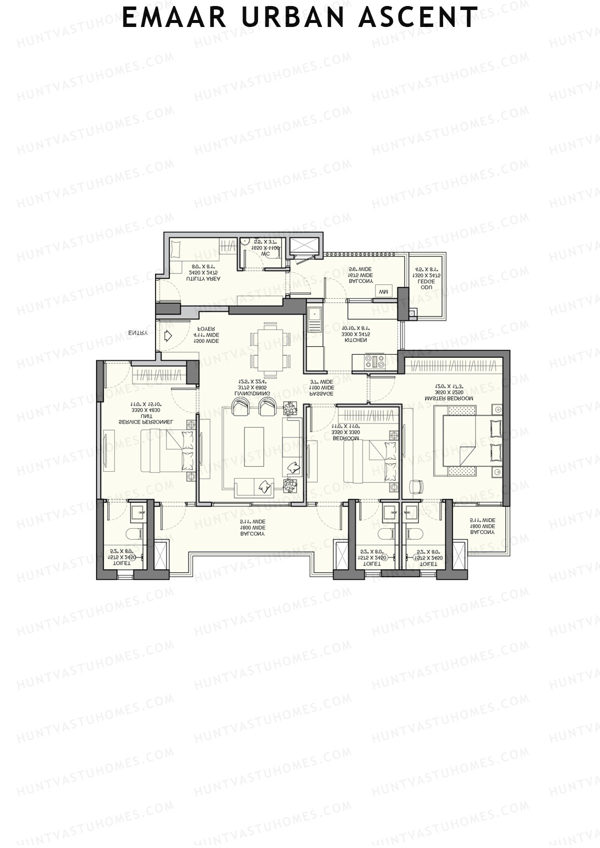 Emaar Urban Ascent Tower C Unit C (Type B) Floor Plan