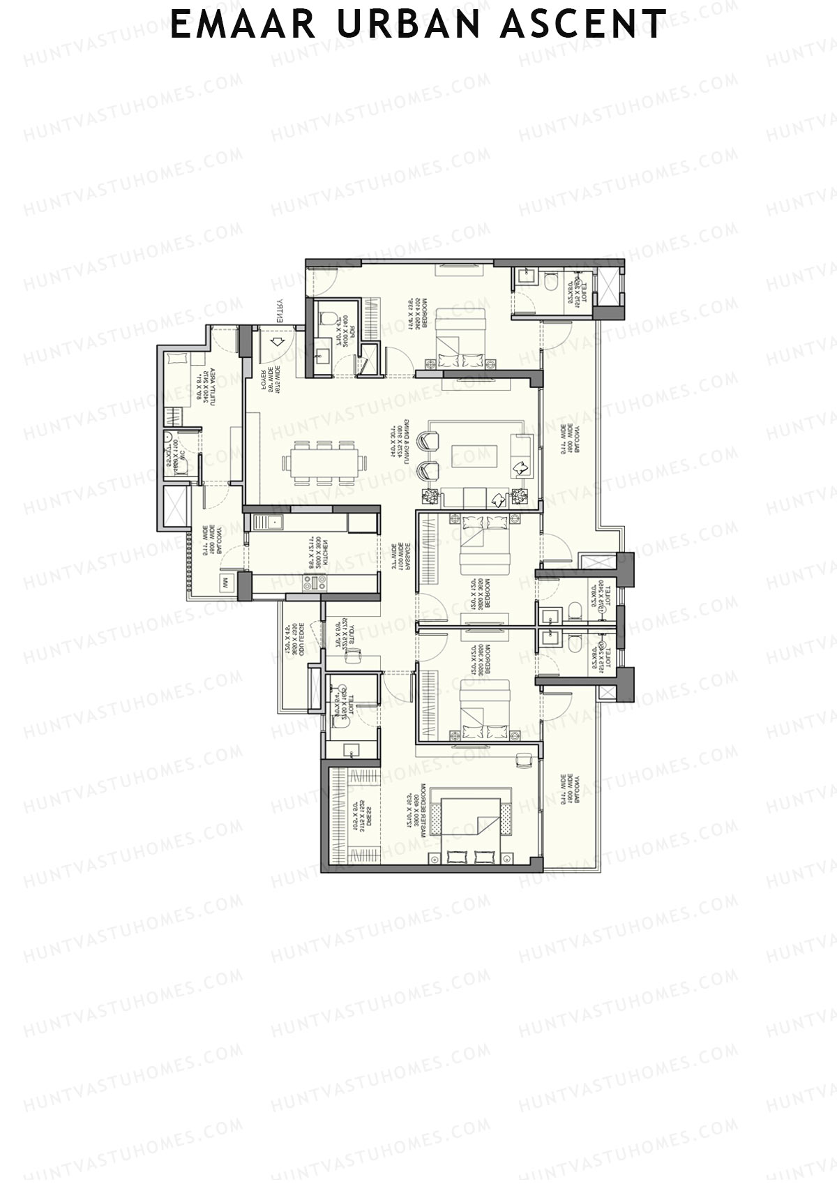 Emaar Urban Ascent Tower E Unit B (Type C) Floor Plan