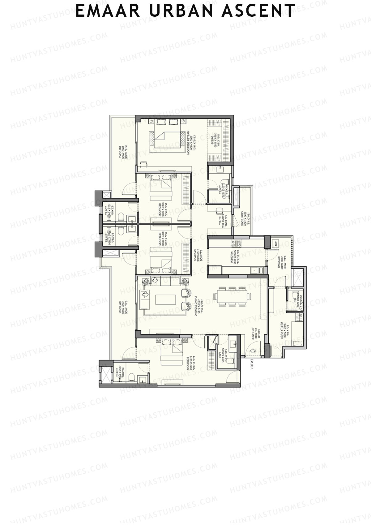 Emaar Urban Ascent Tower E Unit D (Type C) Floor Plan