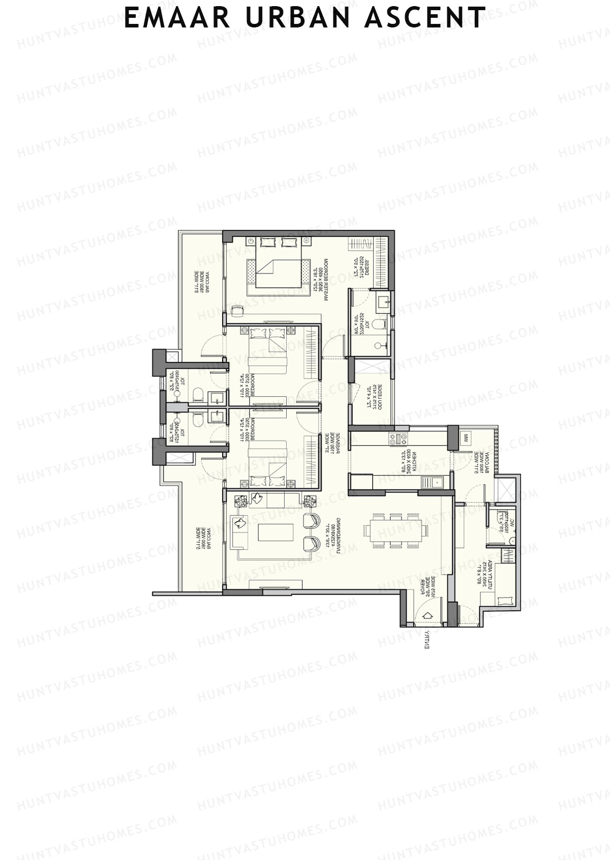 Emaar Urban Ascent Tower F Unit D (Type C) Floor Plan