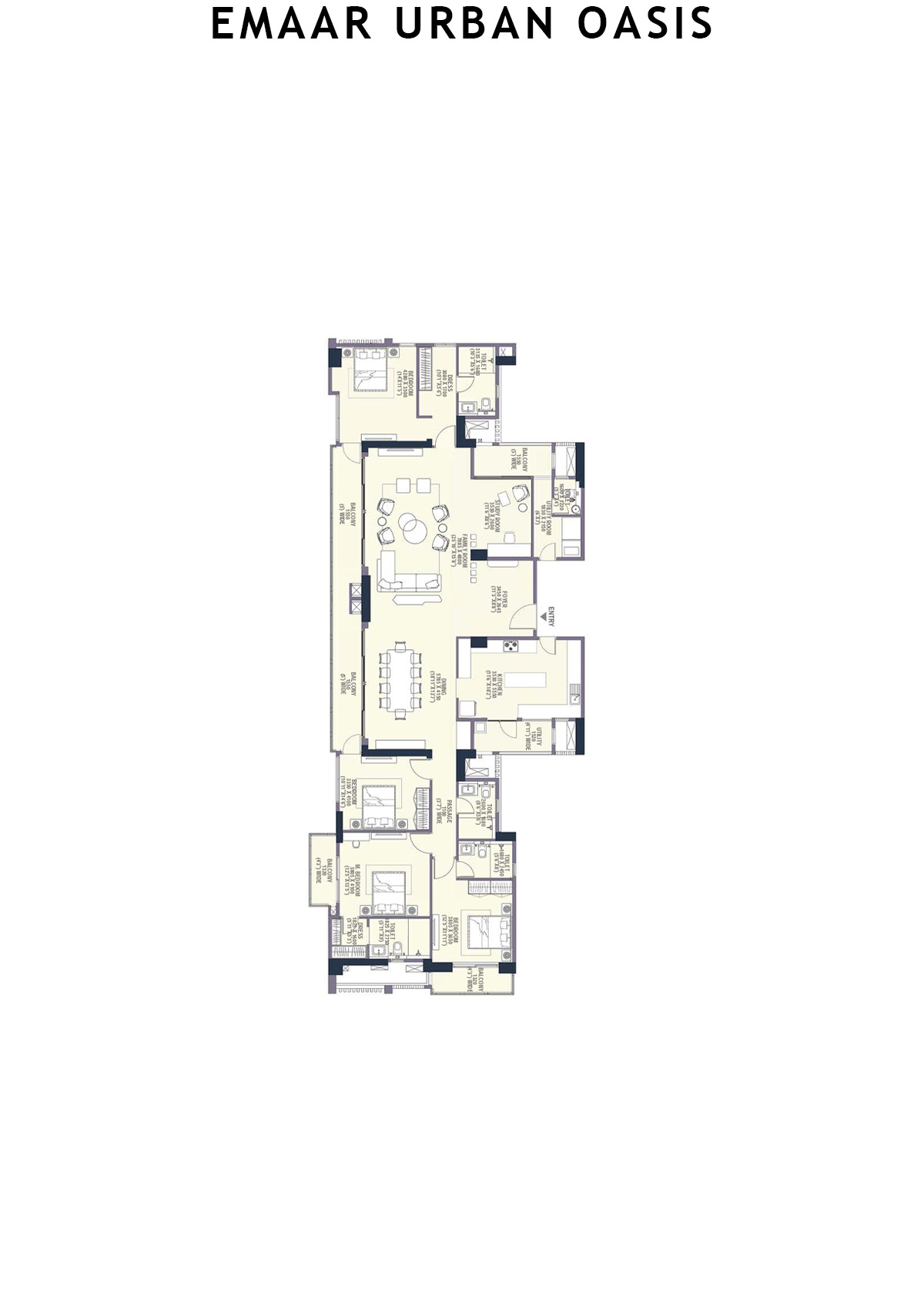 Emaar Urban Oasis Tower 1 Unit C Floor Plan