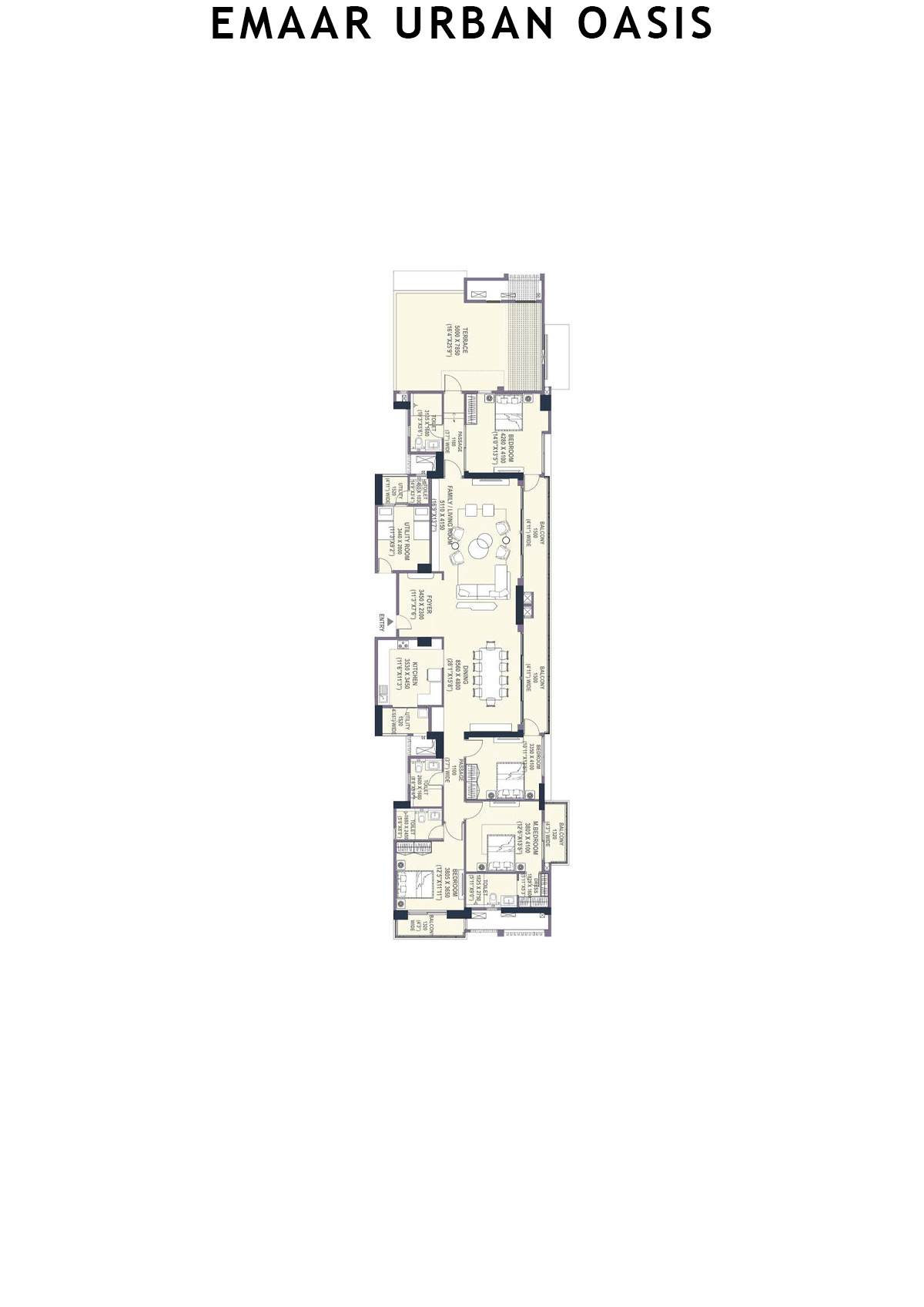 Emaar Urban Oasis Tower 2 Unit A Floor Plan