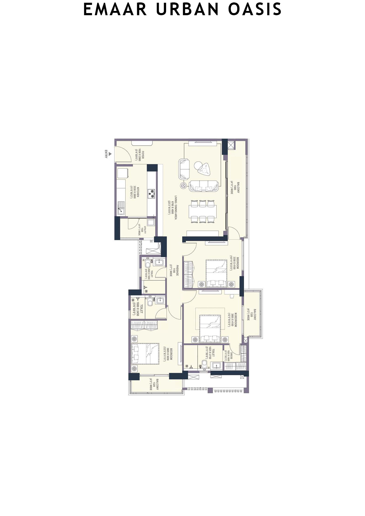 Emaar Urban Oasis Tower 2 Unit B Floor Plan