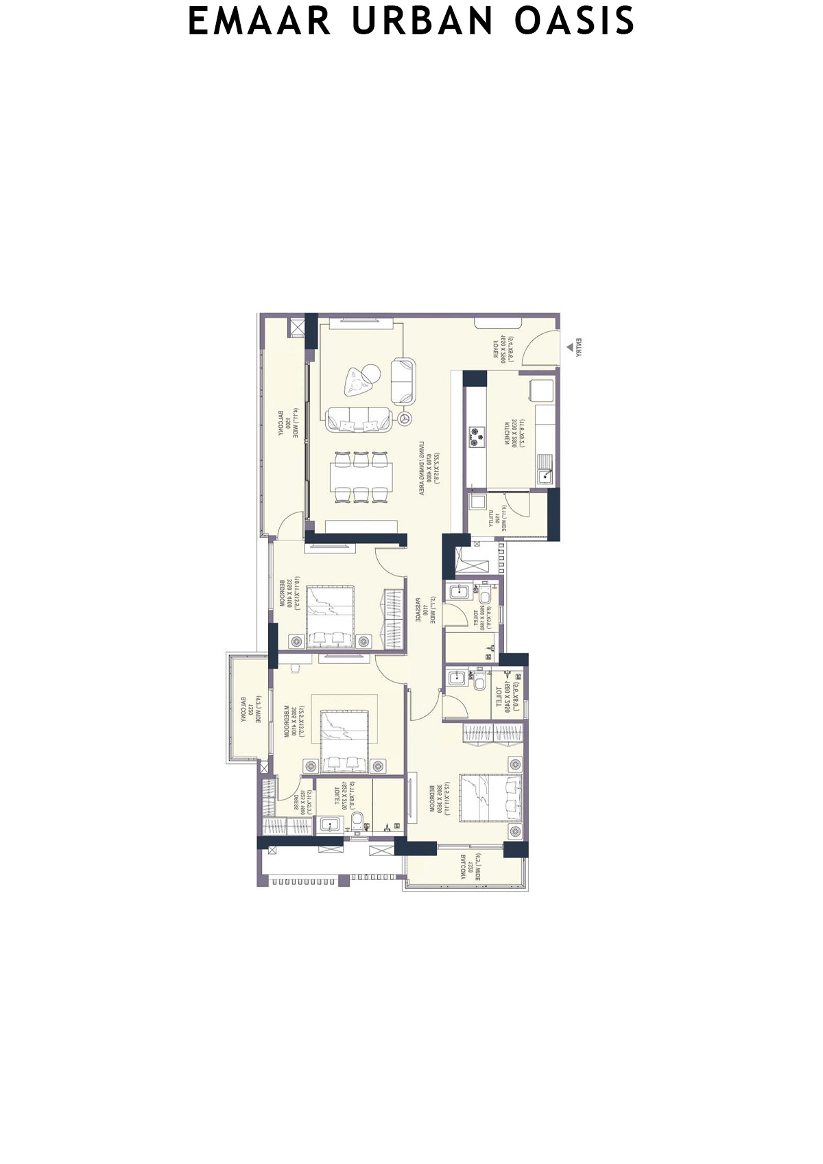Emaar Urban Oasis Tower 2 Unit C Floor Plan