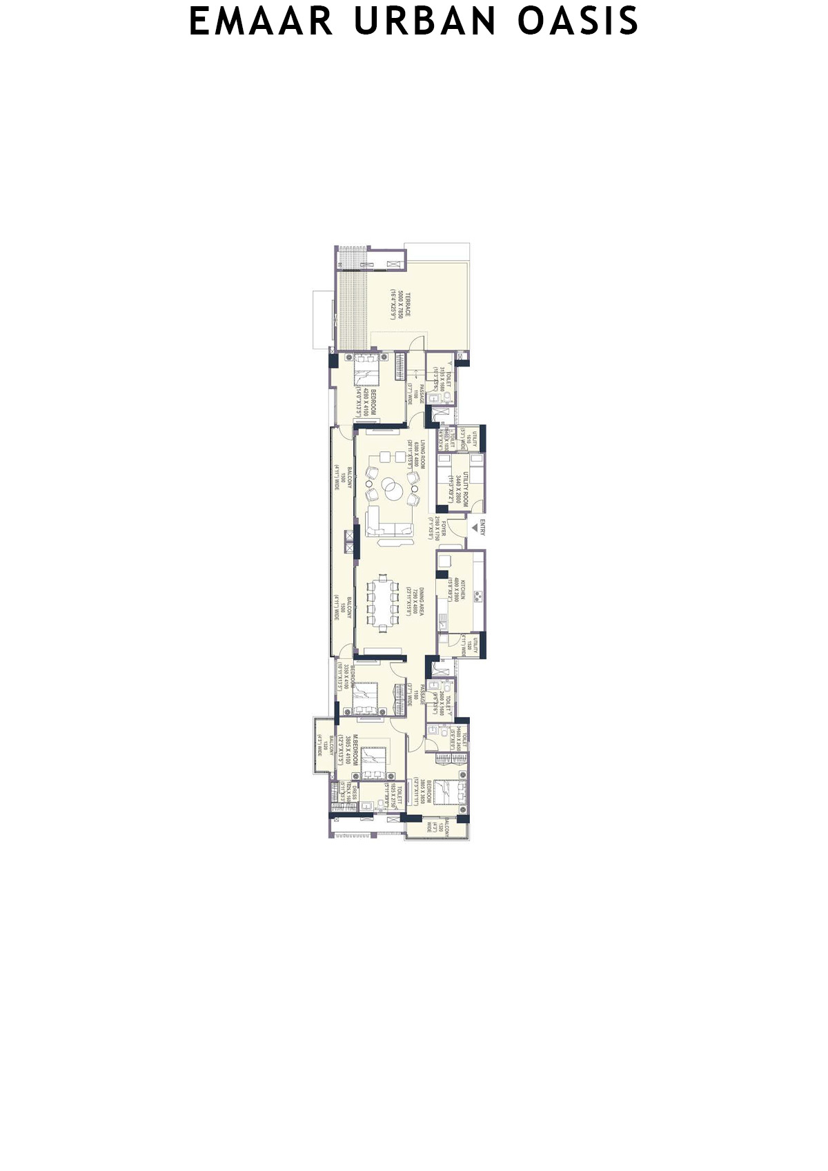 Emaar Urban Oasis Tower 2 Unit C Floor Plan