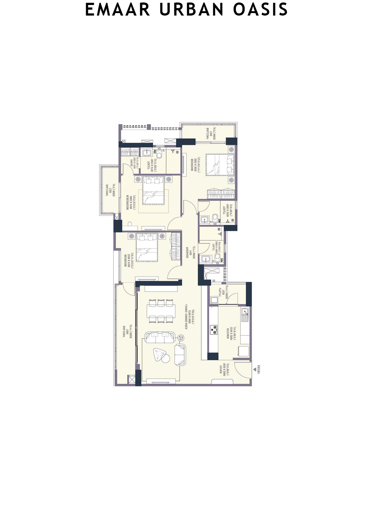 Emaar Urban Oasis Tower 2 Unit D Floor Plan