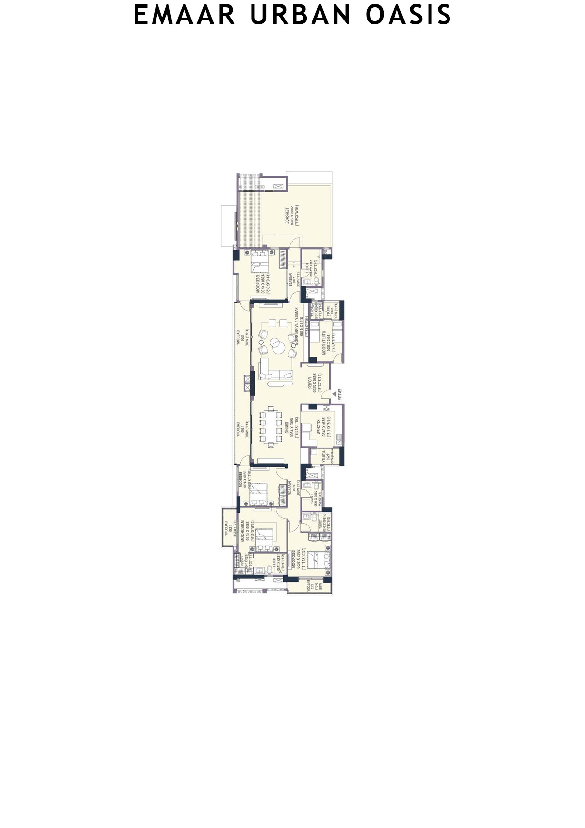 Emaar Urban Oasis Tower 4 Unit A Floor Plan