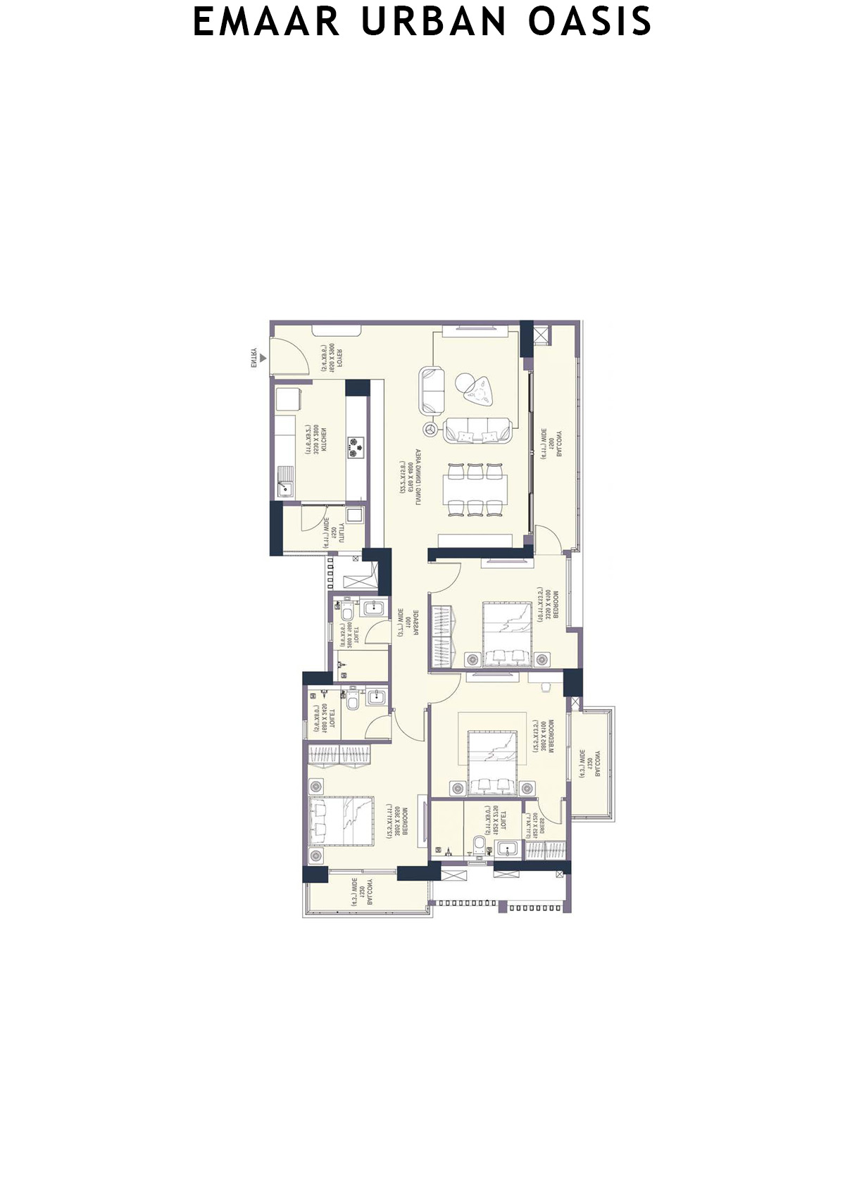 Emaar Urban Oasis Tower 4 Unit D Floor Plan