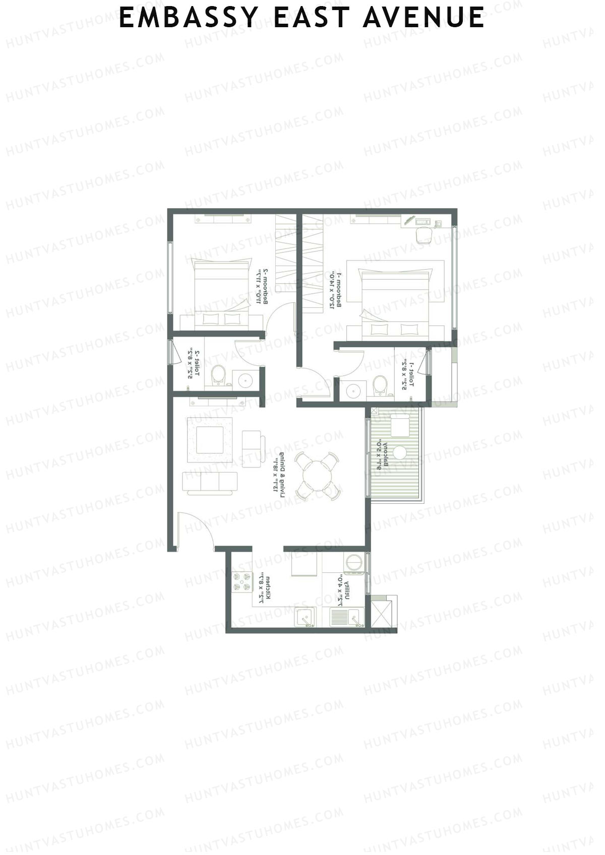 Embassy East Avenue Tower C Unit 6 (Type A2) Floor Plan