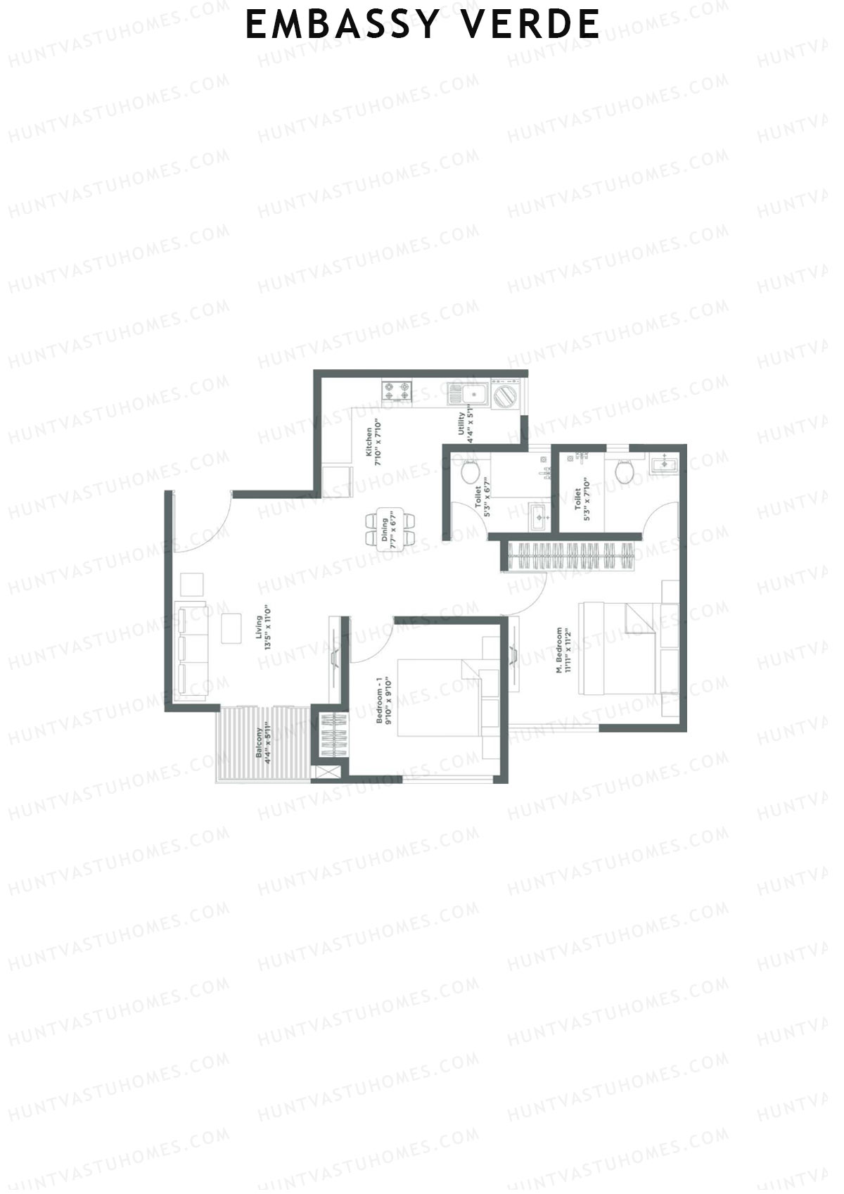 Embassy Verde Kalmia Block A Unit 10 Floor Plan