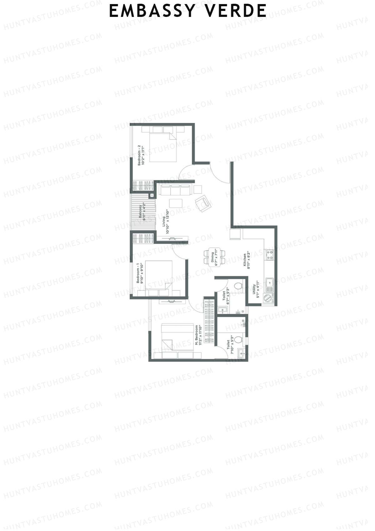 Embassy Verde Kalmia Block A Unit 1 Floor Plan