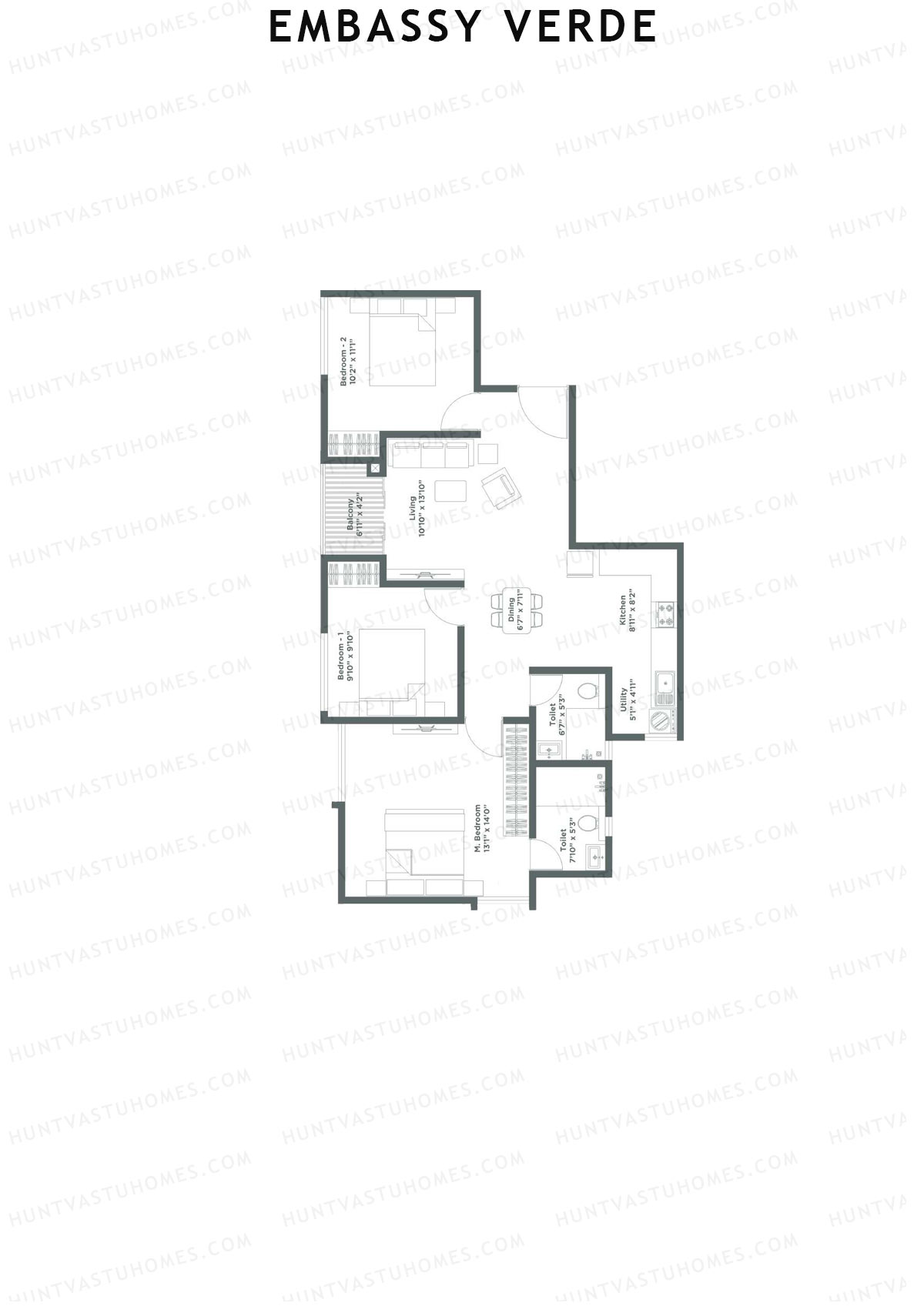 Embassy Verde Kalmia Block A Unit 1 Floor Plan