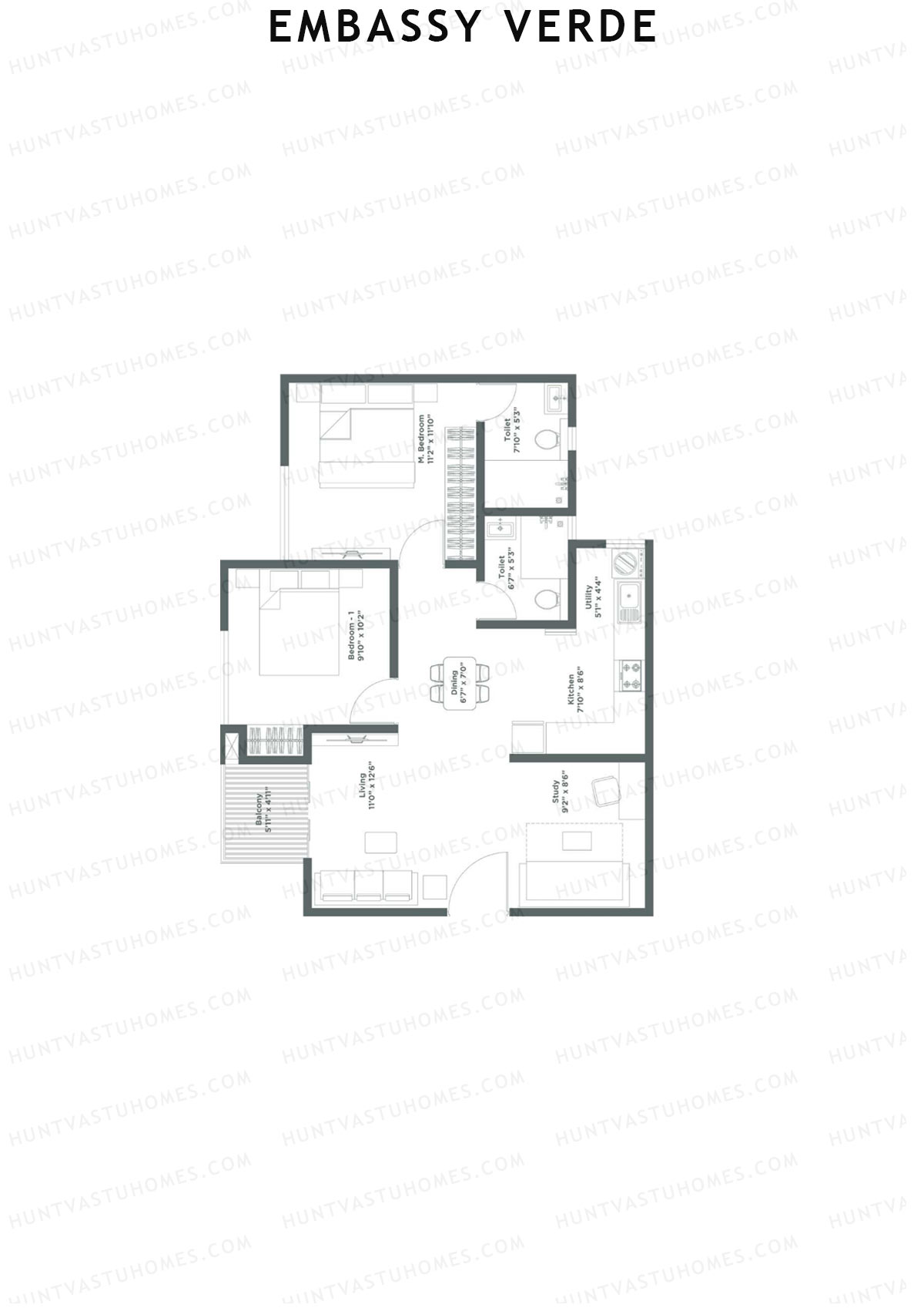 Embassy Verde Kalmia Block A Unit 2 Floor Plan
