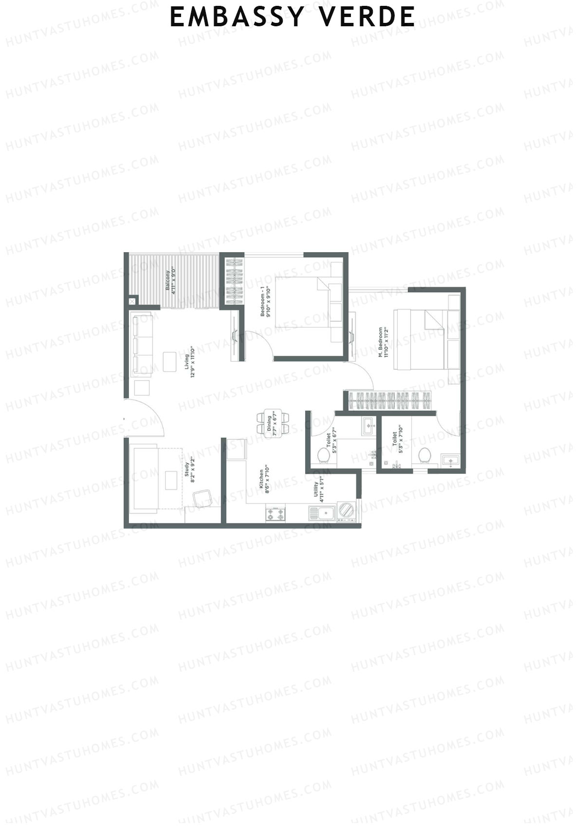 Embassy Verde Kalmia Block A Unit 9 Floor Plan