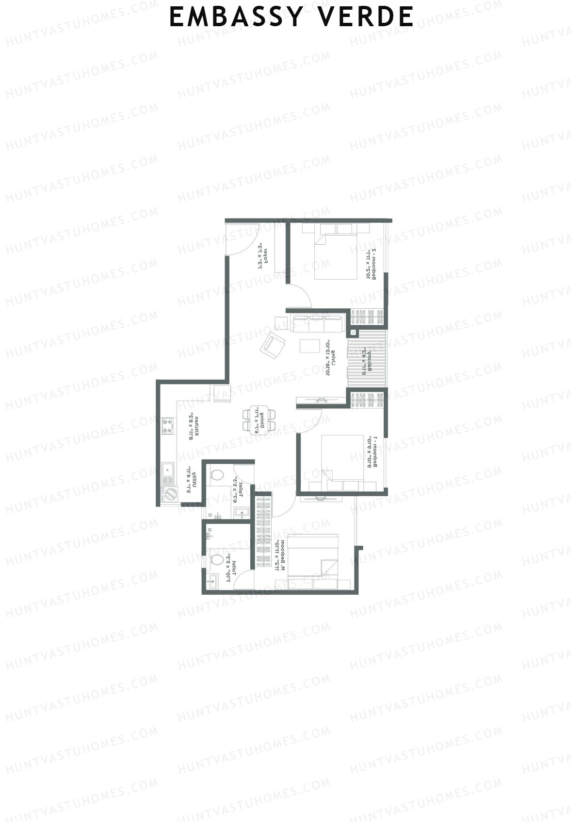 Embassy Verde Lavender Block B Unit 1 Floor Plan
