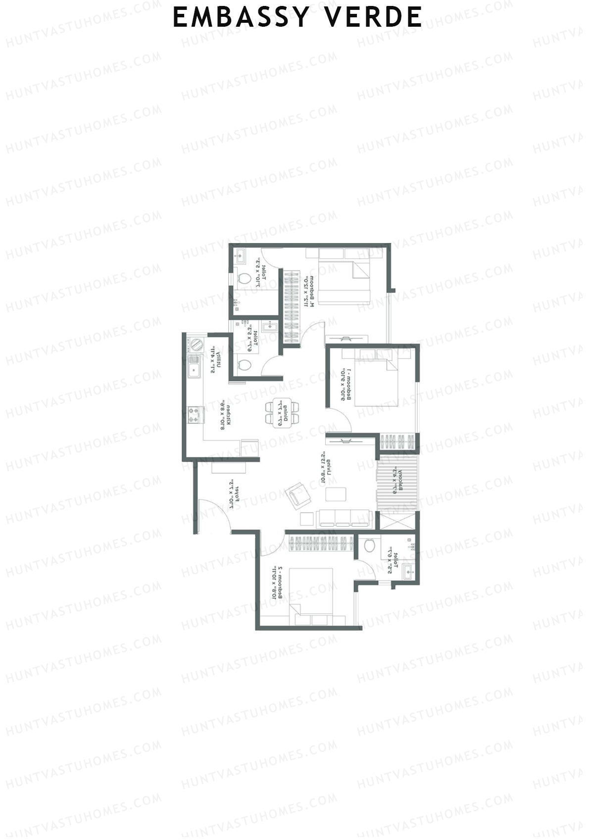 Embassy Verde Lavender Block B Unit 2 Floor Plan