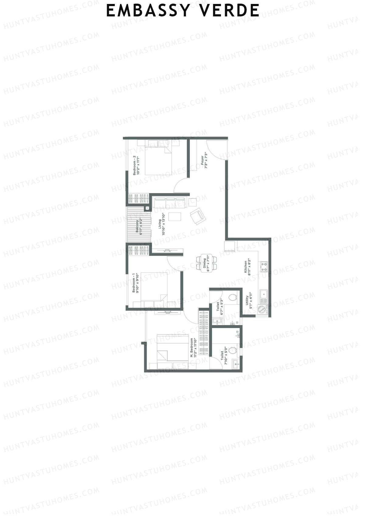 Embassy Verde Lavender Block A Unit 1 Floor Plan