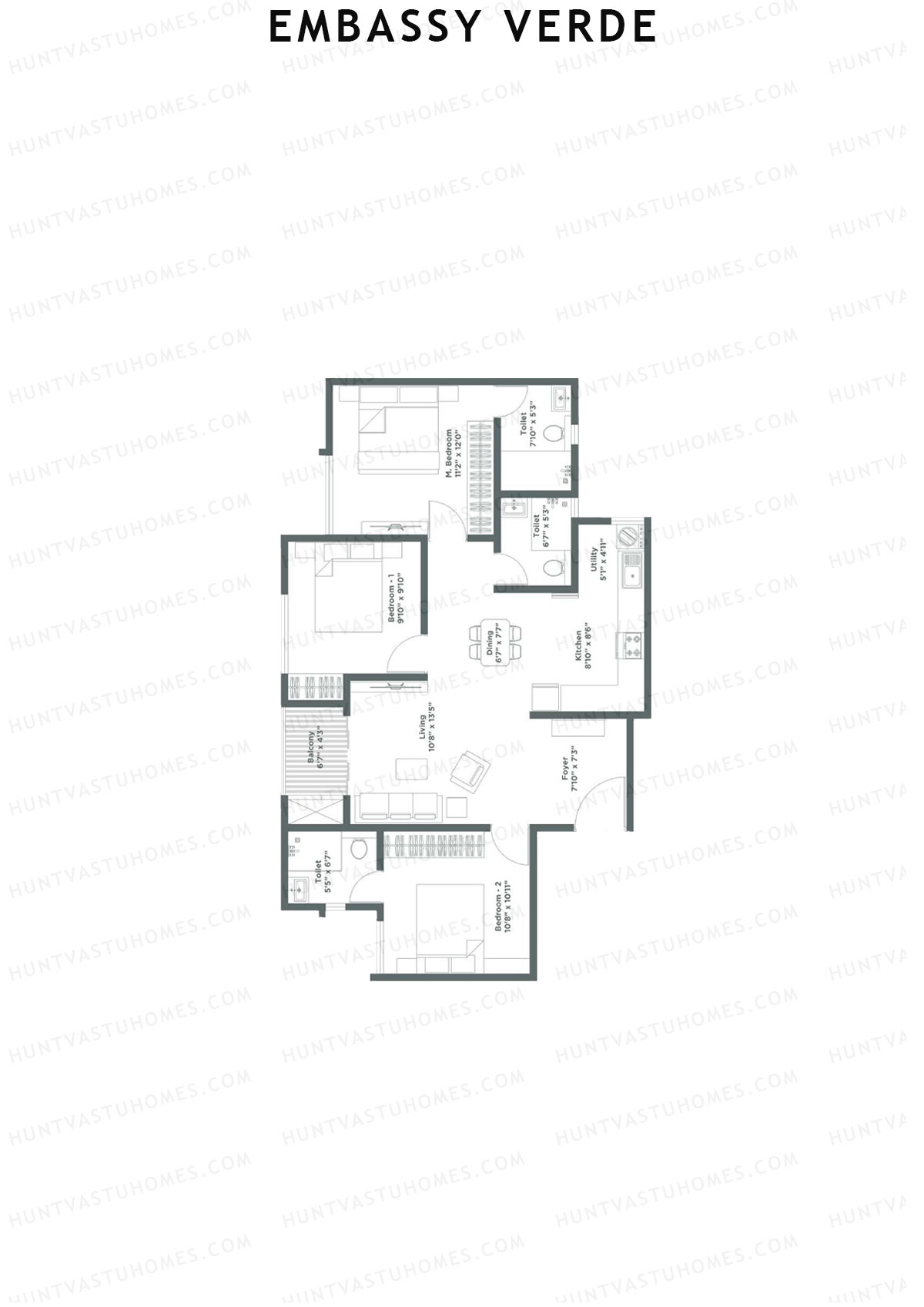 Embassy Verde Lavender Block A Unit 2 Floor Plan